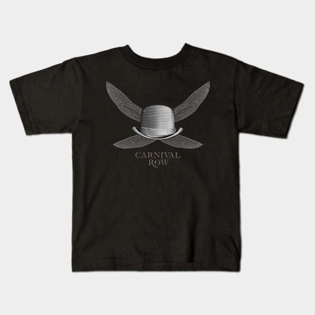 Carnival Row Winged Bowler Kids T-Shirt by Bevatron